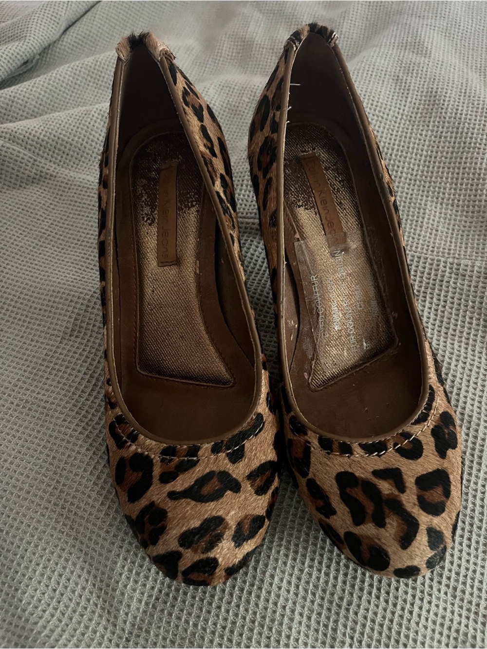 Calvin Klein Leopard Print Women’s Heels- Brown/Black